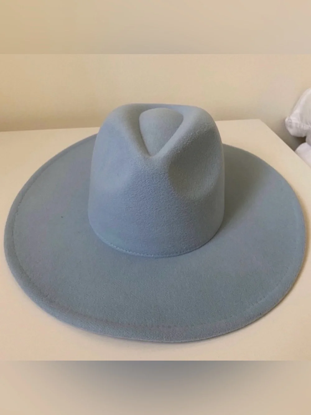 Women's Wide-Brim Felt Hat - Light Blue